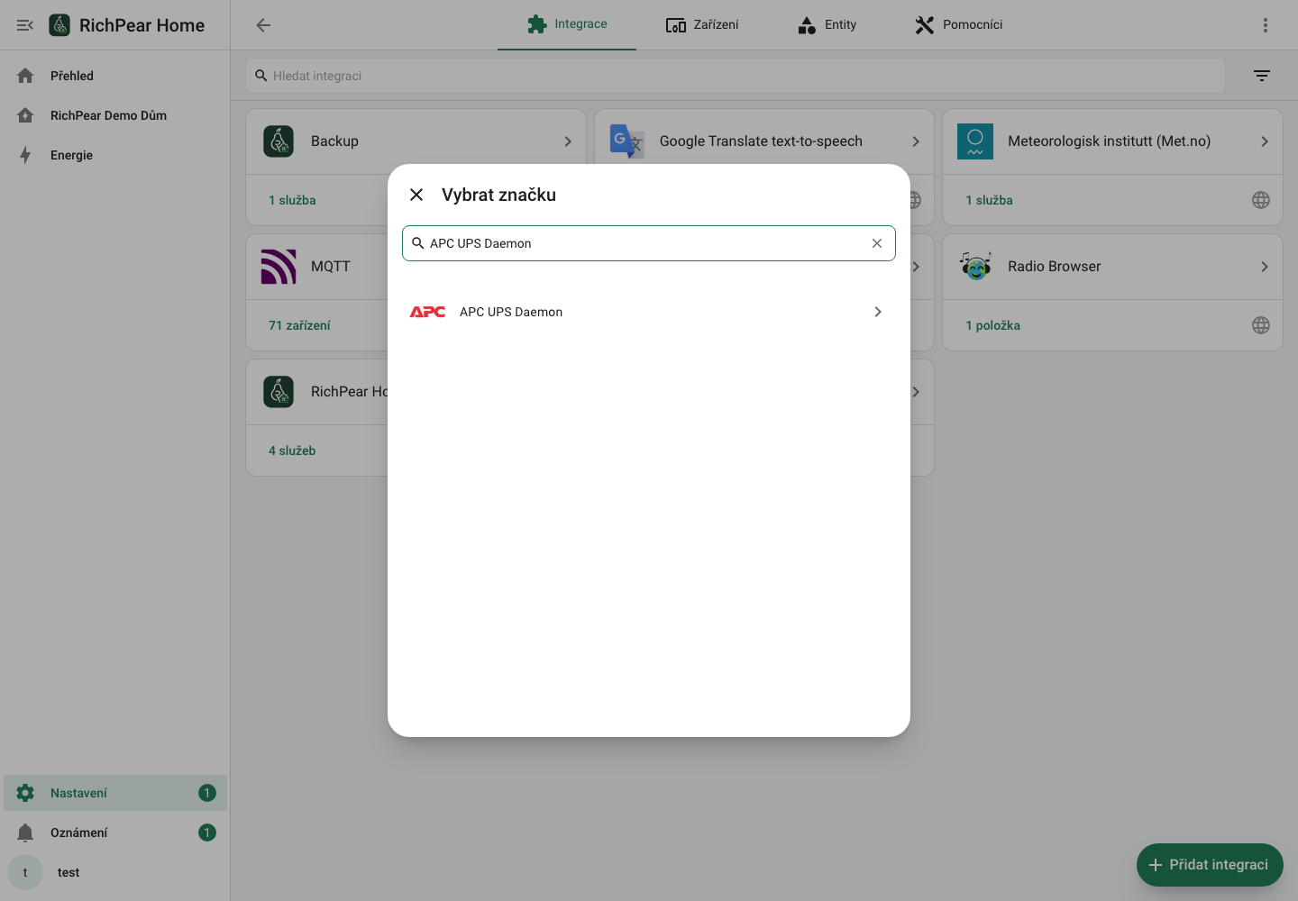 Vyhledání APC UPS Daemon v českém RichPear Home