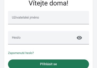 Přihlašovací formulář RichPear Home