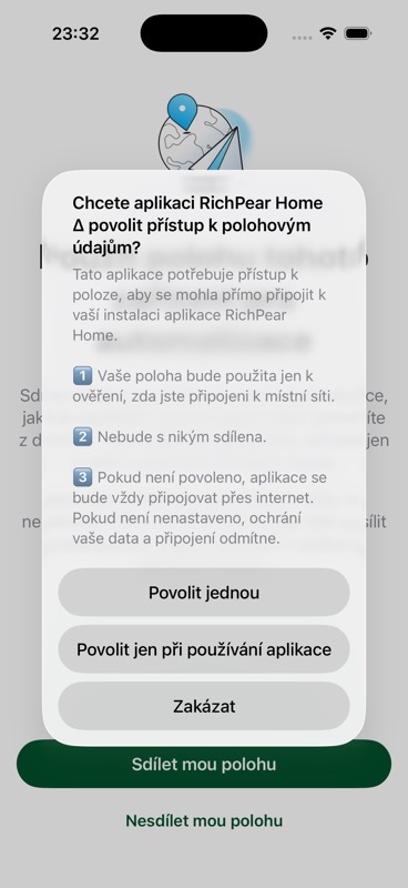 Systémové oprávnění iOS pro polohu