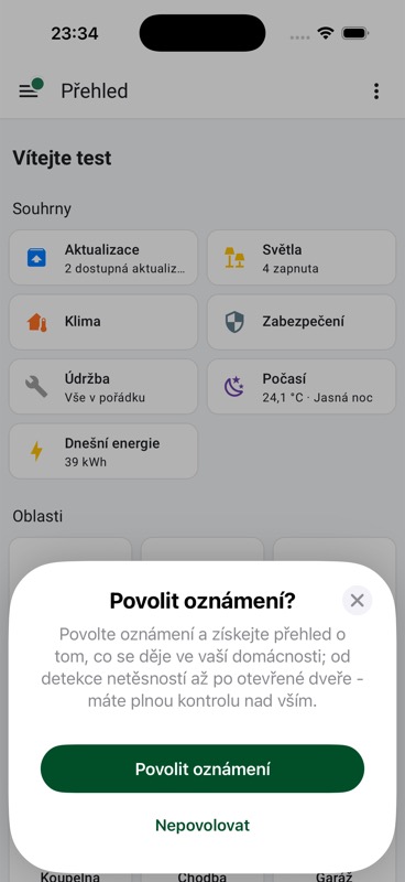 Výzva aplikace k povolení oznámení