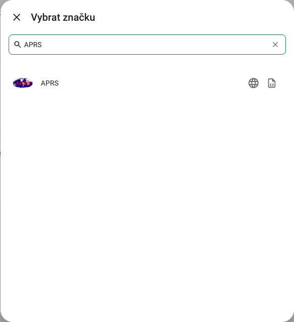 Vyhledání APRS v českém katalogu integrací.