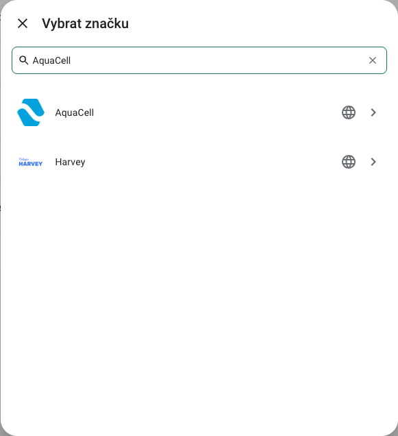 Vyhledání AquaCell v českém katalogu integrací.