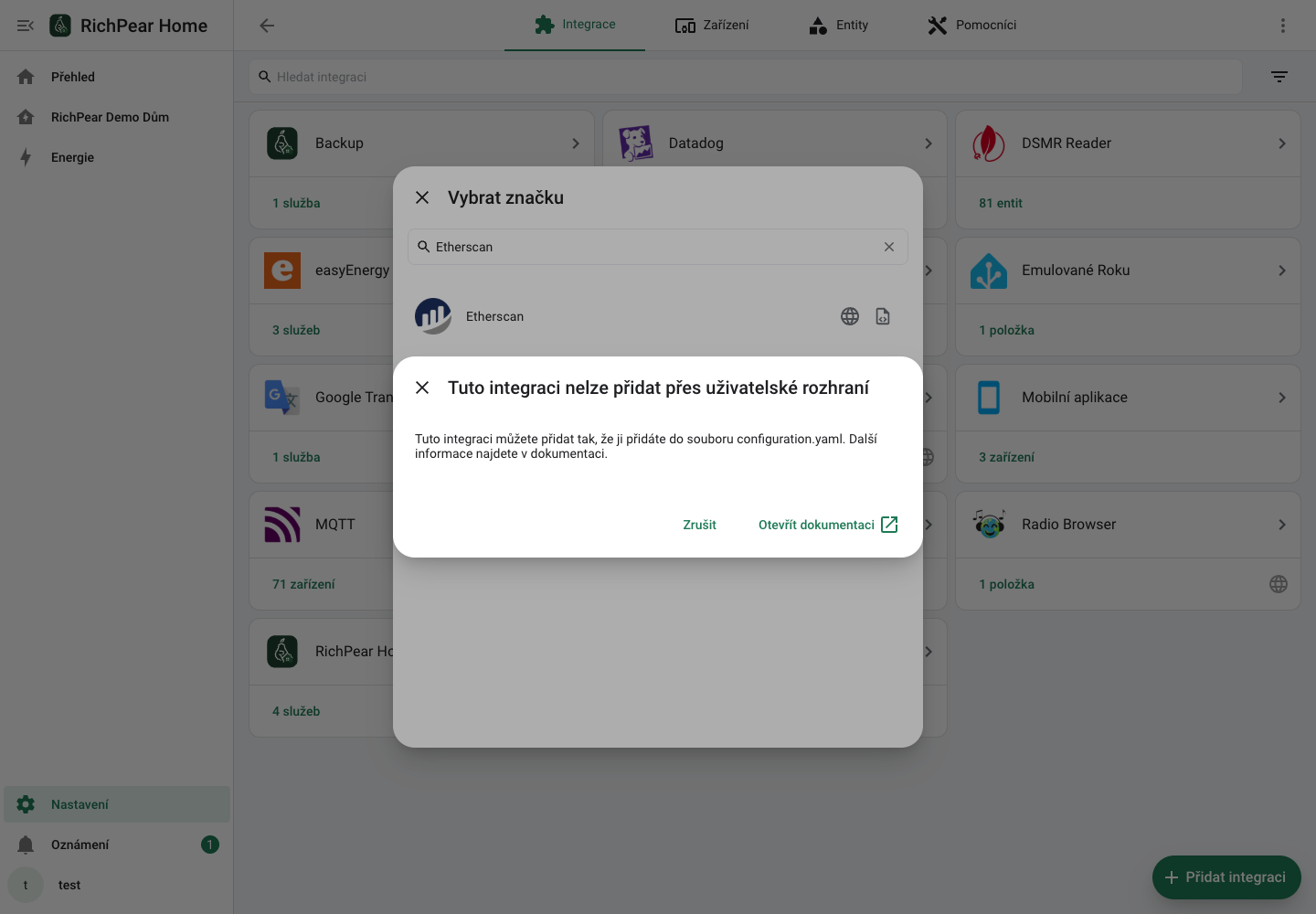 První bezpečný krok nastavení Etherscan
